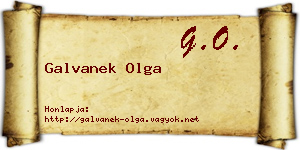 Galvanek Olga névjegykártya